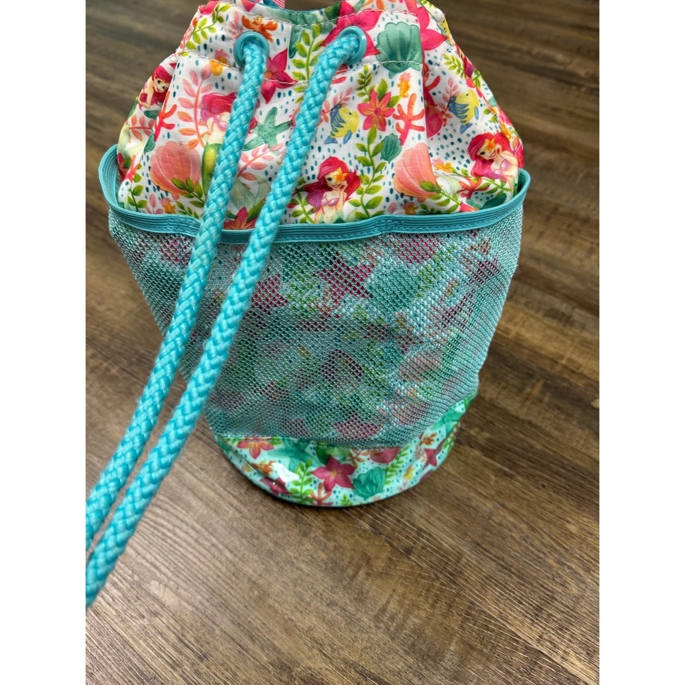Disney Drawstring Backpack Unisex One Size Multicolor Floral Mesh Pocket - Picture 16 of 16